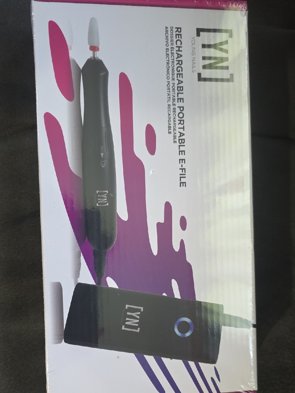 YN Rechargeable Portable E-File in Black and Pink